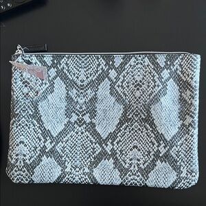 Faux Snakeskin Print Pouch
